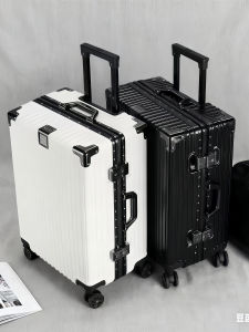 Ultra-Light Aluminum Frame Luggage Suitcase for Travel Password Lock Universal Wheel Mens Womens Silent Carry-On Bag