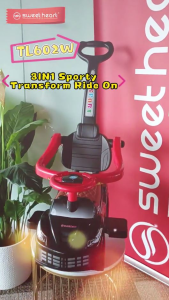 Sweet Heart Paris TL602W 3 In 1 Transform Musical And Light Ride On Tolocar With Guardrails Push Bar (Support 1-6 Years l 25 KG)