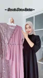 Gamis Brokat Polos Mix Slendang Payet Yuma Baju Tunangan Bridemades Kekinian