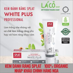 Kem đánh răng trắng răng SPLAT White Plus Professional giảm vết ố vàng trên răng giữ hơi thở thơm mát CHÍNH HÃNG NGA 80ml LÁ CỎ MỸ PHẨM THUẦN CHAY