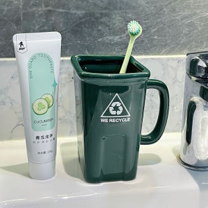 Creative Ceramic Toothbrush Cup Large Capacity Bathroom Wash Cup High Aesthetic Value Matching Cup Dental Care Household Tool