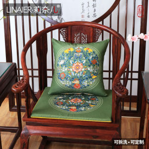 Chinese Style Redwood Sofa Pillow Large Size Backrest Cushion Living Room Square Geometric Pattern PP Cotton Filled Pillow