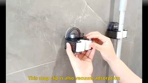 Suction Cup Mop Hook Non Punching Mop Wall Hanging Rack Bathroom Mop Storage Rack Broom Clip Buckle