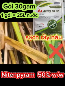 (47 gói tặng 3) Gói AT Army 50SP 30gam - Trừ rầy nâu rầy phấn trắng bọ xít trên lúa Nitenpyram 50%