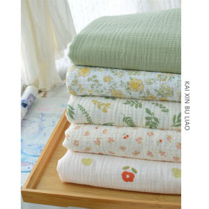 ผ้าฝ้ายลายดอกไม้ซักได้ระบายความชื้นระบายอากาศได้ดีสำหรับเด็ก ผ้าฝ้ายสองชั้น ผ้าฝ้ายสำหรับทำเสื้อผ้าเด็ก ผ้าฝ้ายลายดอกไม้สำหรับทำเสื้อผ้าเด็ก