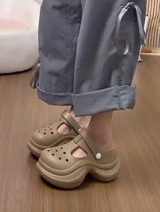 Comanier Comanier Sandal Jelly Wanita Kekinian Anti-Slip Karet Kodok Sendal Selop Korea Tinggi Cewek Sepatu Baim EVA