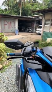 Motorcycle Side Mirror V2 Universal Street King Anti-glare Street King 360°Adjustable BlueLen