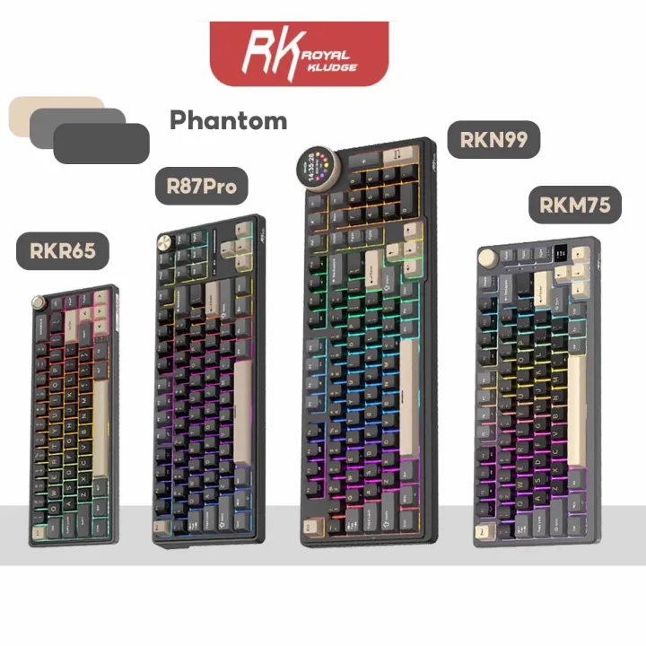 Royal Kludge RK M20 R65 R75 M75 R87Pro R98Pro N99 68HE 75HE Phantom With Knob RGB Mechanical Keyboard