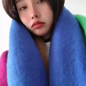 Khăn quàng cổ Lông cừu Cỡ to Dày dặn Giữ ấm Nhiều màu sắc Màu sắc Thời trang