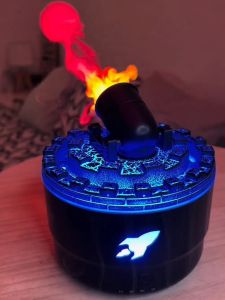Creative Cannon Humidifier Air Purifier Desktop Flame Smoke Ring Incense Machine Gift for Boys Air Cannon Bullet USB Digital Accessories