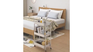 Nicedeal 3 Tier Foldable Storage Trolley Multi-purpose Rolling Cart Home Organiser