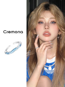 Blue Open Adjustable Ring Fashionable Minimalist Style Personality Ring New 2025 Womens Fashion Jewelry Alloy Ring