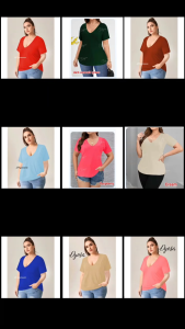 Plus size vneck shirts blouse v neck women large xl 2xl 3xl 4xl soft cotton (VN)