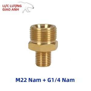 Đầu Nối Đồng Thau M22 + G1/4 Inch Cho Vòi Phun Bọt Tuyết Máy Rửa Áp Lực Kranzle Chất Liệu Đồng Kiểu Tay Cầm Ngón Tay