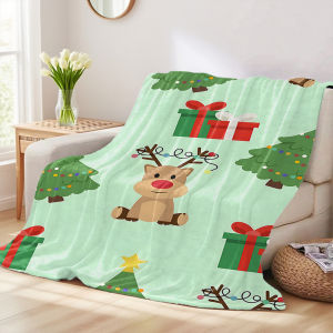 Beast Kingdom | Xmas Reindeer Sofa Specific Soft Flannel Blanket Universal Plush Gift Blanket For All Seasons