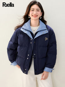 puella | Retro Blue Checkered Loose and Slim Fit Stitched Jacket