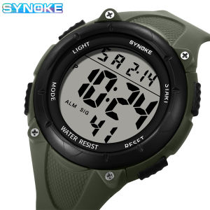 SYNOKE Men Outdoor Sports Multifunctional Waterproof 5Bar Shock Resistant Large Screen Display Luminous Digital For Men Fashion