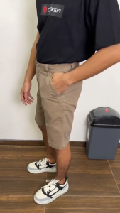 DILLCA Celana Pendek Kanvas Polos Chino Kualitas Cardinal Premium Abu-abu Jumbo