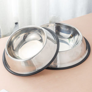 Dog Bowl Dog Basin Anti-Tumble Dog Food Bowl Cat Bowl Stainless Steel Dog Rice Basin Dog Food Bowl Medium Large Dog Pet Supplies