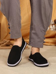 Old Beijing Cloth Shoes Mens Shoes Summer Breathable Non Slip Work Mens Slip-on Soft Bottom Spring and Autumn Dad Shoes Casual