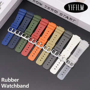 For DW5600/5610 GWB5600 Special Buckle Army Green Transparent Sky Blue Flexible Comfortable Resin Watch Strap