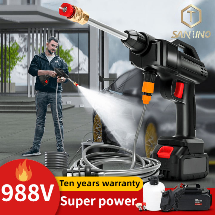 988V Water Jet (10 year warranty)  Pump High Pressure Car Wash Water Jet Pump Cordless Water Jet High Pressure Water Gun Car Wash Spray Gun Floor Tiles Cleaner Spray Gun  Portable Water Jet