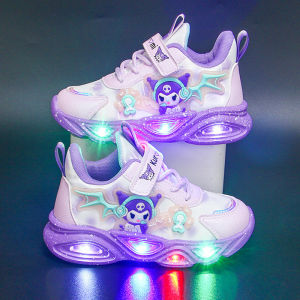 Luminous Running Shoes for Girls with Lights Soft Bottom Anti-Slip Wear-Resistant Childrens Sports Shoes Toddler Footwear