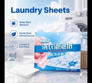 Laundry Detergent Sheets Portable Washing Soap Paper For Baby Clothes Travel Compact Liquidless Concentrated Cleaning Sheet