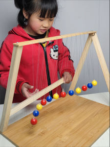 Single Pendulum Wave 15 Balls Color Snake-Shaped Pendulum Toy Educational Science Experiment Matching Interactive Crystal Hanging Ball