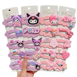 Seastina  (5 cái) Phụ kiện tóc dễ thương Sanrio hoạt hình cho bé gái Phụ kiện kẹp tóc trẻ em kẹp tóc Cắt barrettes