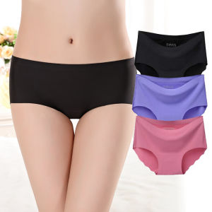 (CLEARANCE SALE) BS002 PLUS SIZE (XL / 2XL ) WOMAN SEAMLESS ICE SILK MID WAIST PANTIES SELUAR DALAM SEJUK TENGAH PINGGANG PEREMPUAN 大码 冰丝 中腰 内裤女 內褲女
