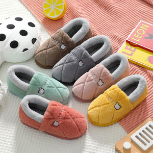 รองเท้าแตะผู้หญิงแบบมีส้น 2025 รองเท้าแตะผ้าฝ้ายหนา รองเท้าแตะในบ้าน รองเท้าแตะสำหรับใช้ในบ้าน รองเท้าแตะแบบมีส้น รองเท้าแตะแบบมีส้น