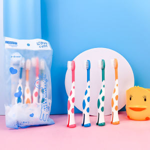 GY 4Pcs/Set Cartoon Deer Pattern Baby Toothbrushes Non-slip Cute Baby Teeth Care Kids Toothbrush Set Baby Care