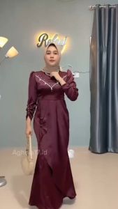 Terbaru!!! Karisma Dress Simple Mewah Slim Fit | Gaun Pesta Model Duyung | Gamis Kondangan Bridesmaid Viral Dress Satin