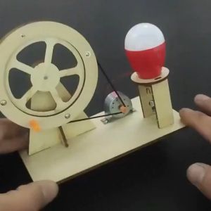 DIY Hand Crank Generator Bulb Kit RBT Student Project Wooden Educational Kits for Children Physical Learning