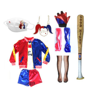 Harley Quinn Cosplay Costume Childrens Girls Festival Clown Womens Halloween New Years Table Game Prop Service Outfit