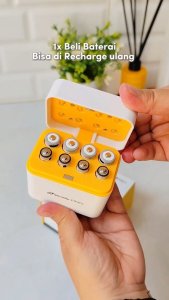 Brica B-Steady PRO 1.5V AAA x4 Li-Ion Rechargeable Battery - Baterai Isi Ulang USB - Free T-Shirt