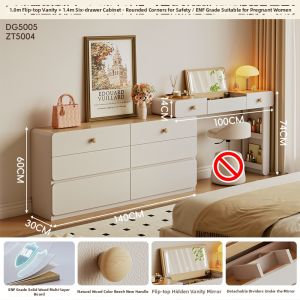 HETU | Space-saving Flip-top Makeup Desk with Mirror