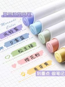 Macaron Dual-Head Fluorescent Pen for Note-Taking And Highlighting Eye-Protection Colorful Marker Pen for Students And Business Use