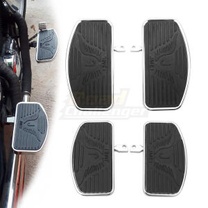 Có Thể Điều Chỉnh Xe Máy Chân Chốt Để Chân Rộng Floorboards Cho Harley Sportster XL883 1200X48 72 Dyna Softail 02-21 Kim Loại Nặng Thép Cao Su