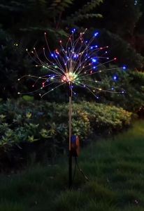 NEW Garedn Solar Fireworks Lights Outdoor Waterproof Solar Garden Lights 8 Lighting Modes with Remote Control Decorations Light