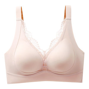 MiiOW | Wireless Soft Support Bra Womens Gather Small Chest Appears Large Seamless Anti-Sagging Underwear V-Neck Full Cup Bra