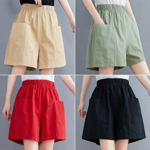 Loose Casual Wide Leg Short Pants Summer Fashion plus Size Womens High Waist Artistic Style Hot Pants Comfortable Breathable