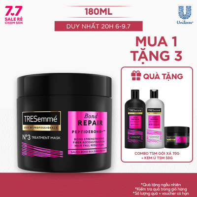 Kem Ủ Tóc TRESemmé Bond Repair Peptidebond+ 180ml Cho Tóc Hư Tổn Do Tạo Kiểu Giúp Ngăn Gãy Rụng