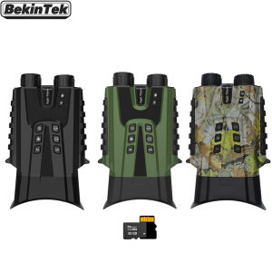 BekinTek Full Color Night Vision Binoculars NVG  Goggles Digital Telescope Full Dark Observing Scope Backlit Buttons LED Light 5200mAh Rechargeable Battery   Adjustment 8x Zoom 2.5K Video Playback 3 Inches Large HD Screen with 32G TF Card