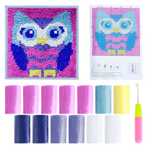 DIY Carpet Embroidery Set with Printed Pattern Cartoon Latch Hook Rug Kits for Adults Beginners Kids Crochet Needlework Crafts
