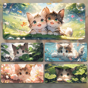Extra Large Cute Cat Cartoon Office Mouse Pad Computer Keyboard Desk Mat Creative Girls Business Rubber Wrist Rest
