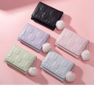 กระต่ายบางเฉียบ ดีไซน์ กระเป๋าสตางค์ขนาดกะทัดรัดสําหรับผู้หญิง นักเรียน เป็นมิตร เรียบง่าย สไตล์สั้น 2024 ใหม่รุ่นมือถือกระเป๋าใส่เหรียญผู้ถือบัตร