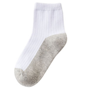 Pure Cotton Children Socks Boys Mid-Calf Thin Model Spring Autumn Summer Kids 10 Years above White Student Socks Good Happy