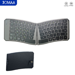 Rechargeable Bluetooth&2.4G Wireless Split Keyboard with PU Leather 80Key Portable Folding Travel Keyboard for PC/Laptop/Tablet